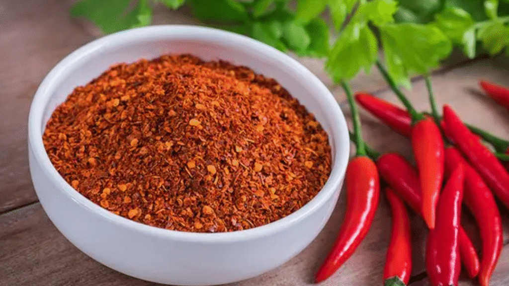 Bowl of dry cayenne pepper